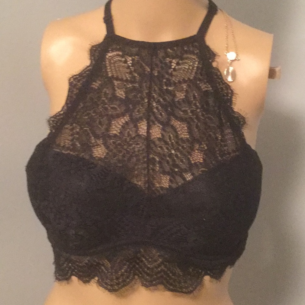 Pink Victoria’s Secret black lace bra Leyte bra.SizeM.(A-C)